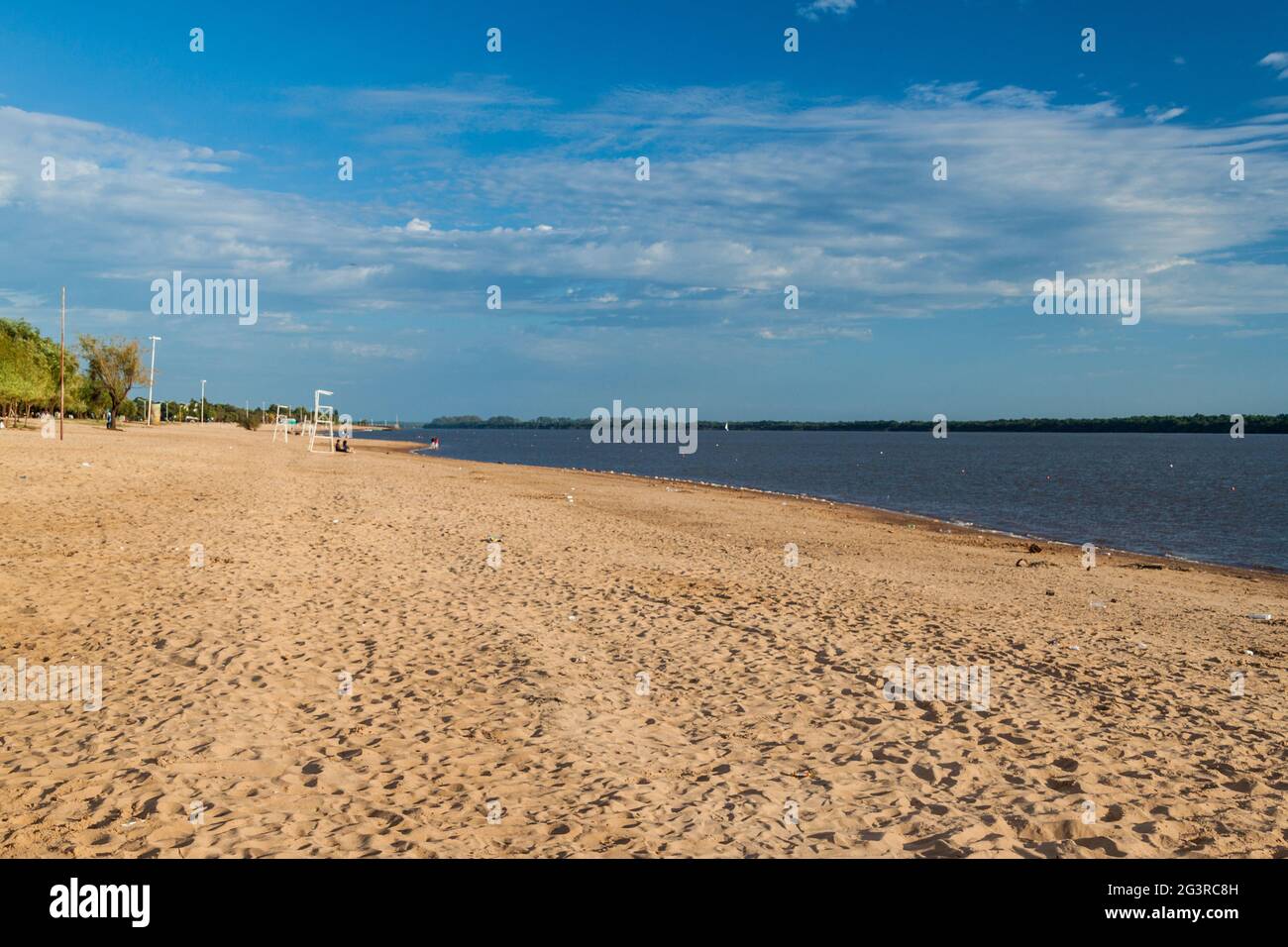Beach at Uruguay river in Colon, Argentina Stock Photo