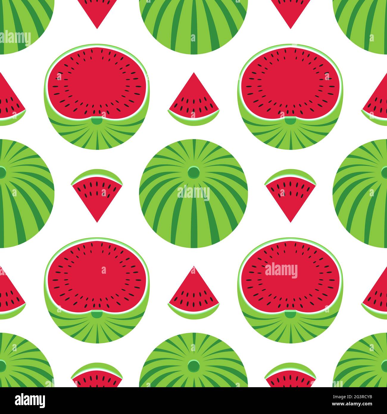 Watermelons decorative vector pattern seamless pattern background. Stock Vector