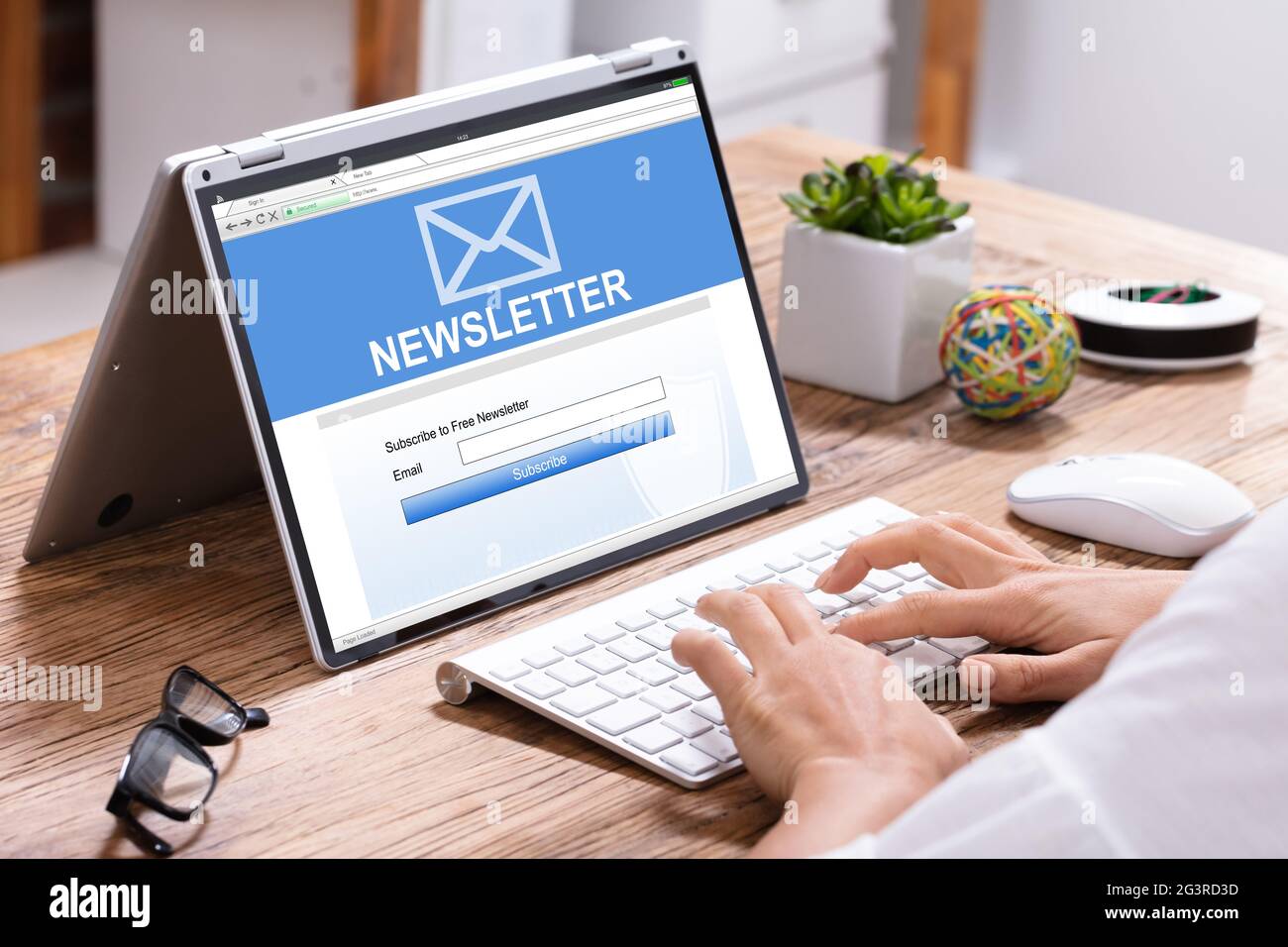 Business Newsletter Membership Subscribe. Internet Technology And Online Advertising Stock Photo