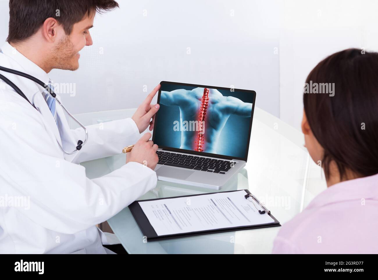 Low Back Pain And Joint Osteoporosis. Orthopedic Backache Stock Photo