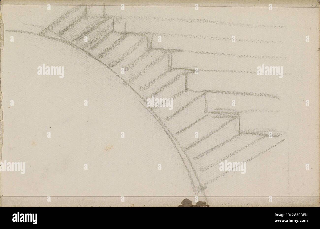 Study, possibly from an arch structure. Page 23 From a sketchbook with 19 sheets. Stock Photo