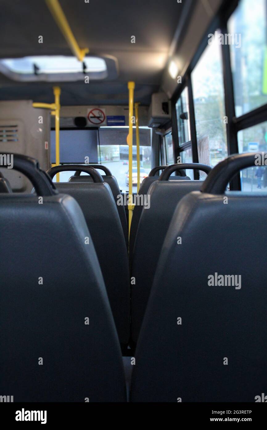 Modern city bus without passengers Stock Photo