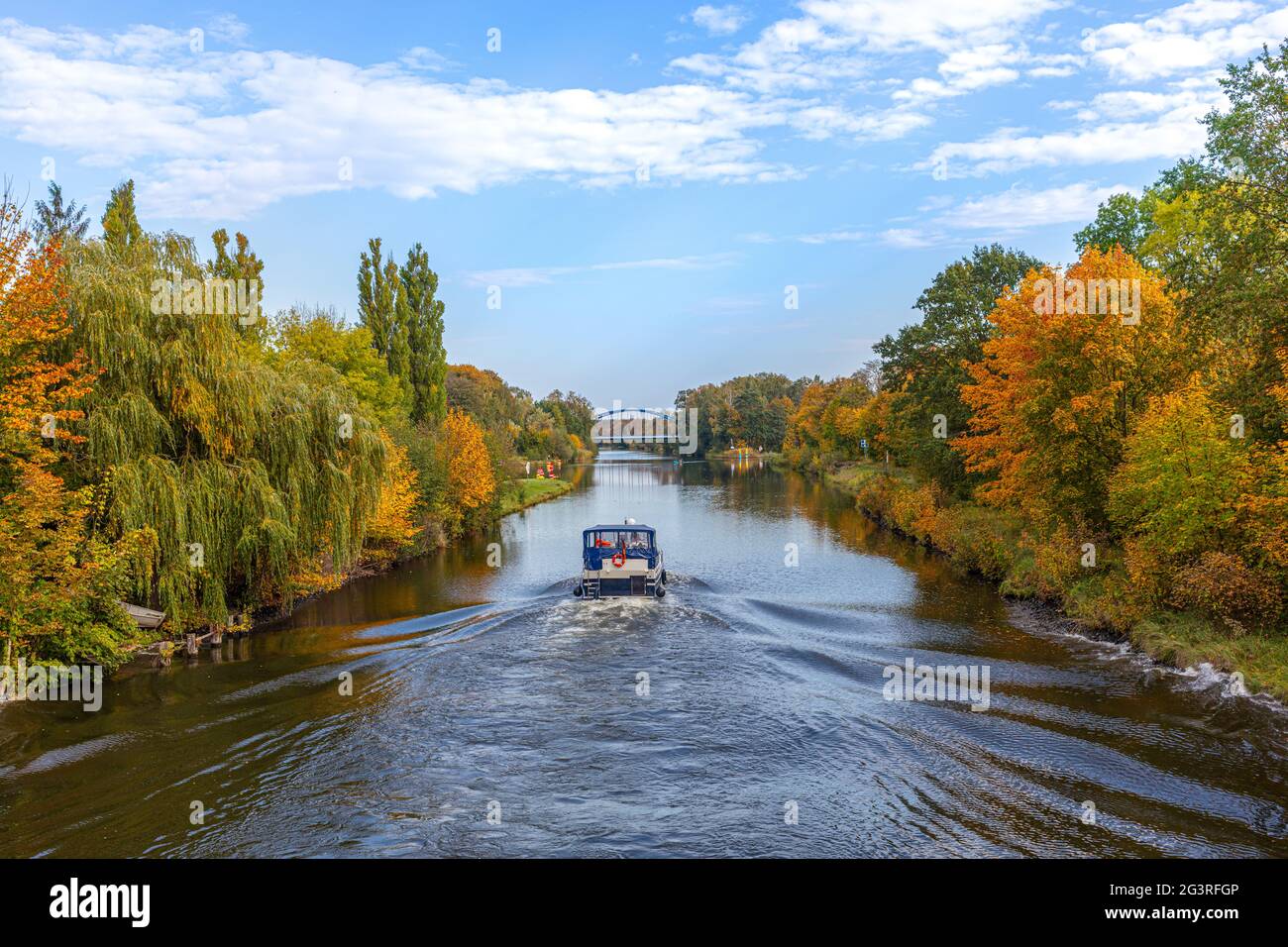 Brandenburg, Barnim, Finow-Kanal, Oder Havel Kanal, autumn, landscape, nature in Germany Stock Photo