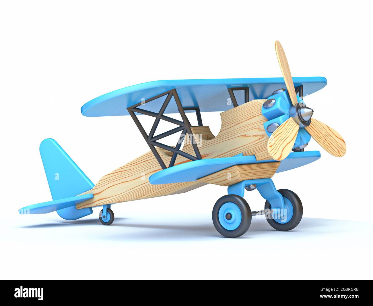 Wooden airplane toy 3D Stock Photo - Alamy