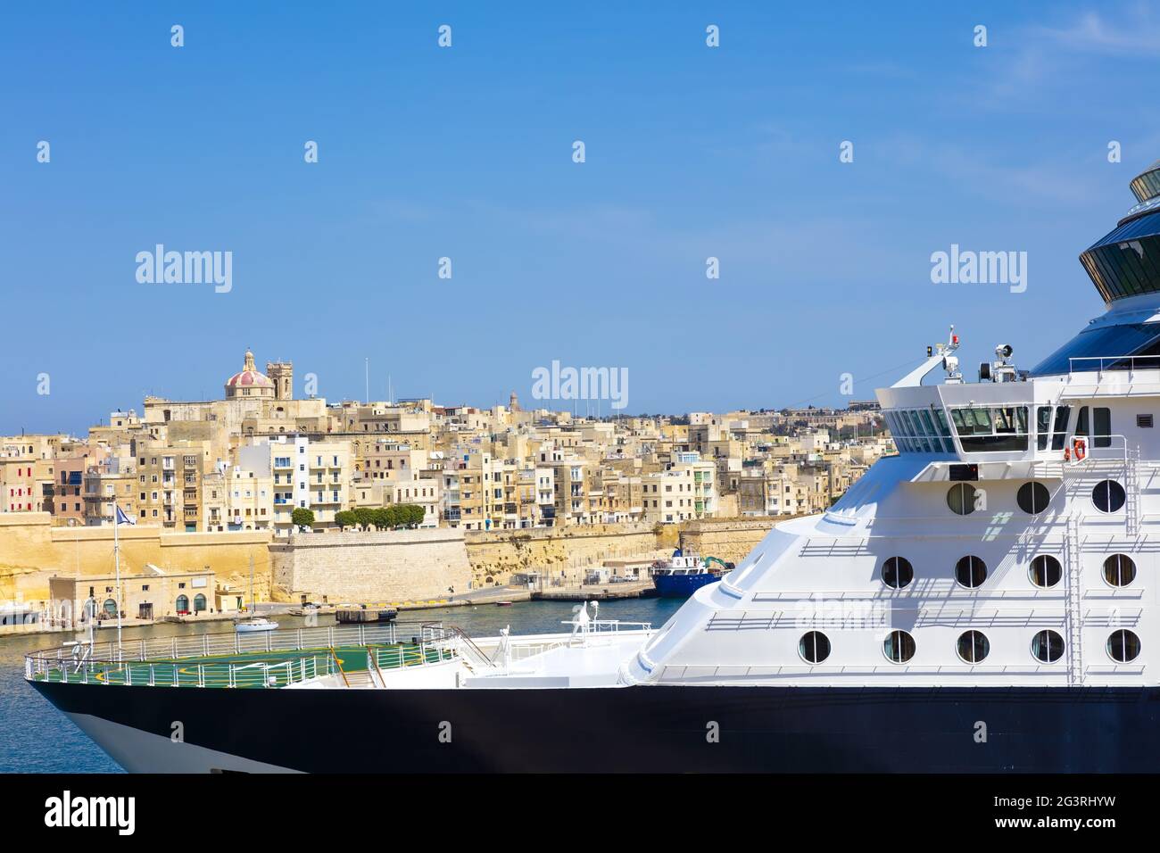 Cruise, Malta, Valetta, Grand Harbor, cruise ship, vacation, cruise, luxury liner, Holidays Stock Photo