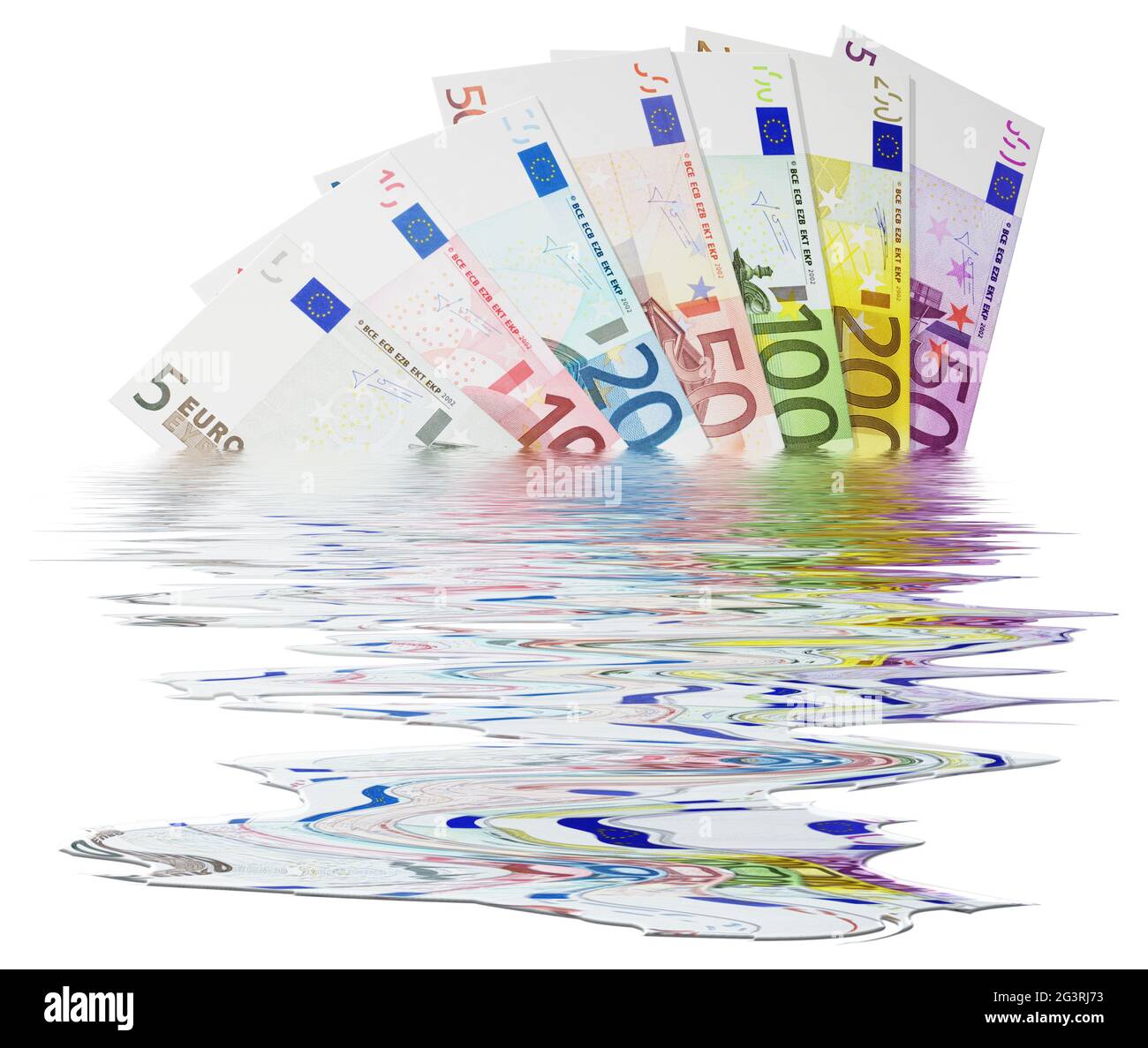 Monetary value decreases Stock Photo
