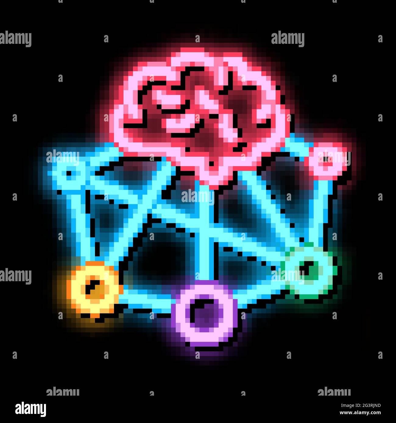 neuromarketing brain neon glow icon illustration Stock Vector Image ...