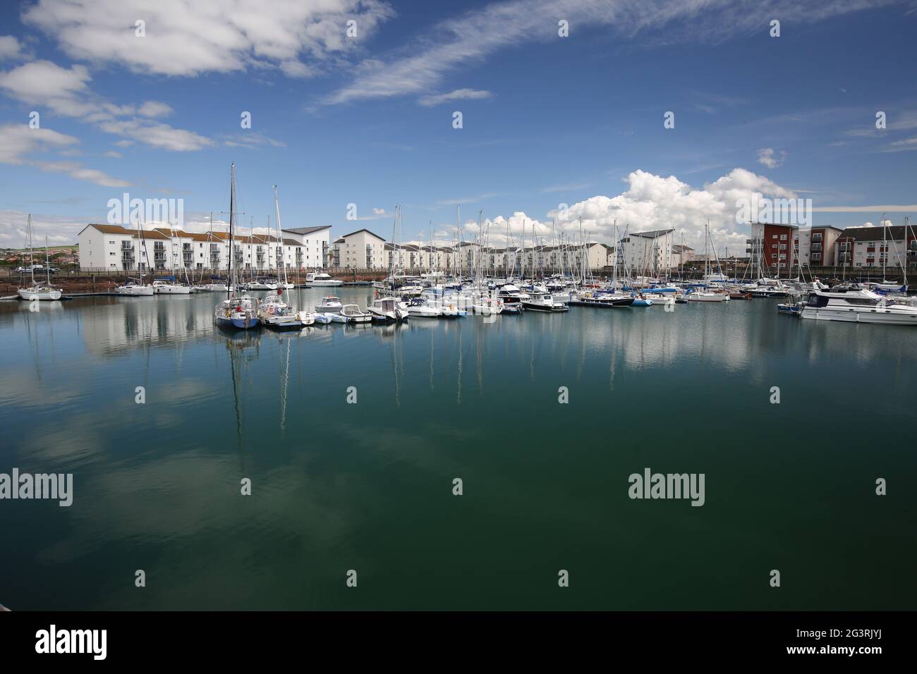 Ardrossan Marina, North Ayrshire, Scotland UK. 17 June 2021. Yachts berthed at the marina on the West Coast of Scotland. Stock Photo