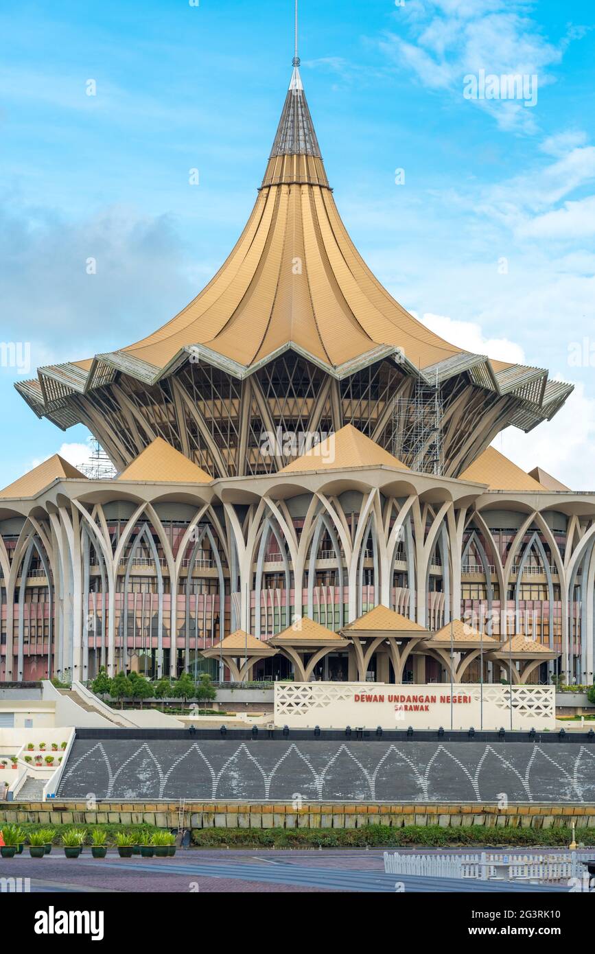 The New Sarawak State Legislative Assembly Building in Kuching on Borneo Stock Photo