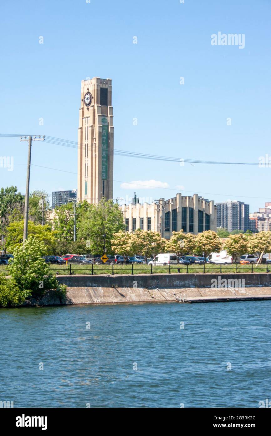The Atwater Market in Montreal as seen across the Lachine Canal Stock Photo