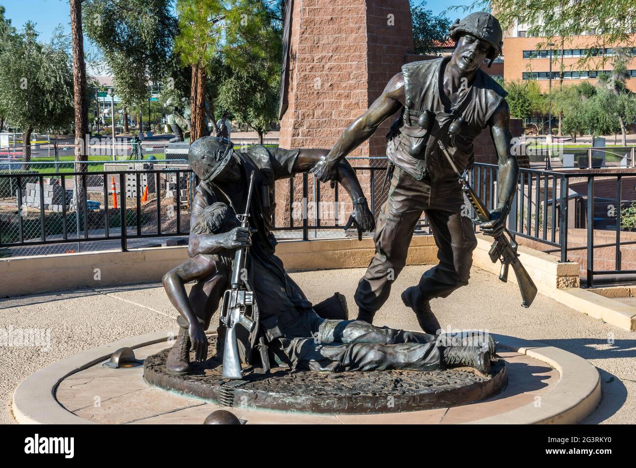 A colossal sculpture group of undying valor in Phoenix, Arizona Stock Photo