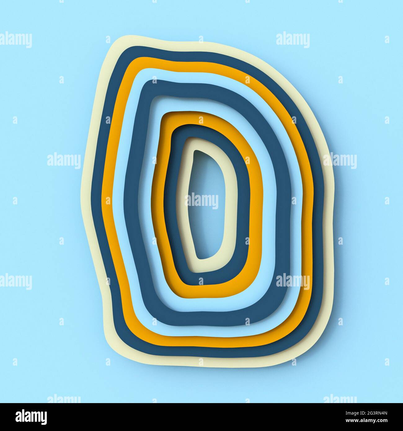 Colorful paper layers font Letter D 3D Stock Photo - Alamy