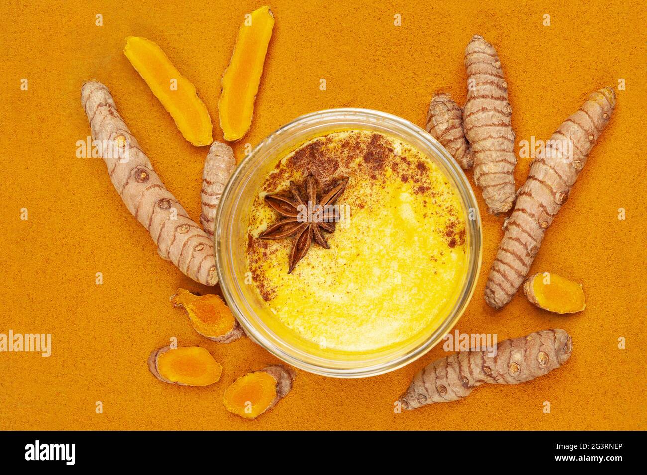 Traditional indian drink turmeric latte or golden milk Stock Photo Alamy