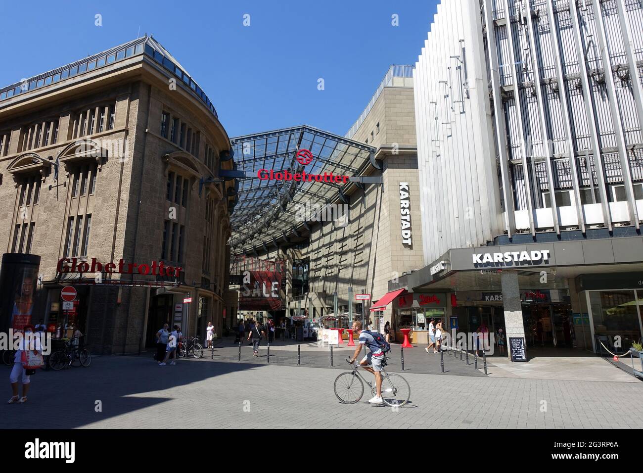 Karstadt (now Galeria) and Globetrotter department shops in Cologne city centre Stock Photo