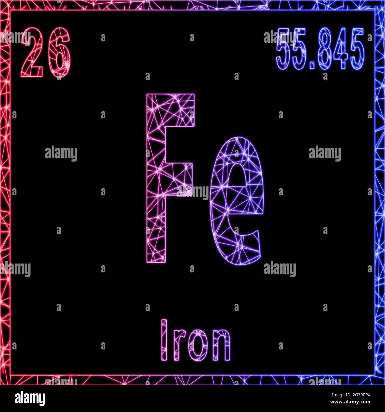 Iron chemical element, Sign with atomic number and atomic weight Stock Photo Alamy