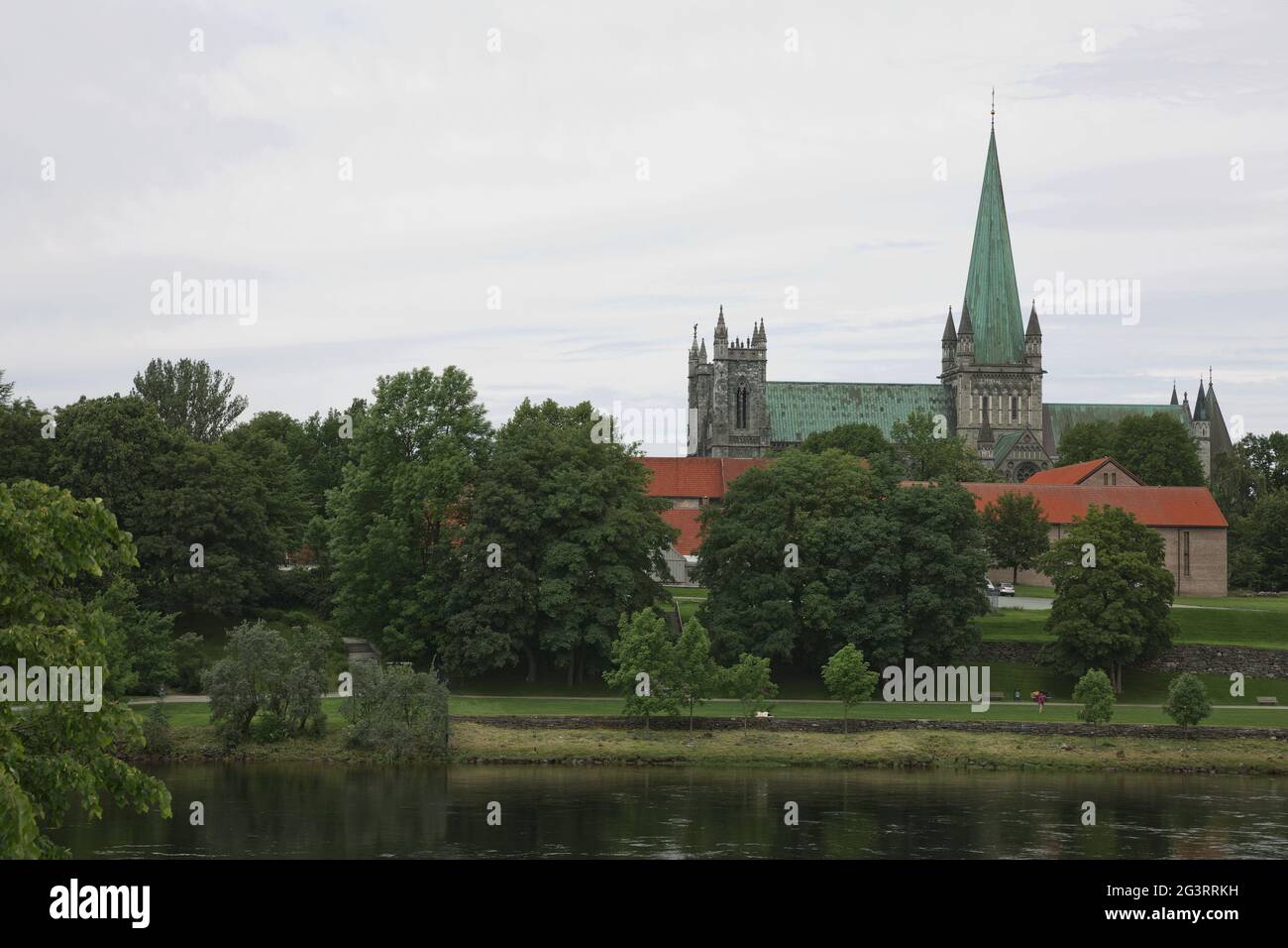 The Nidaros Cathedral in the center of the city Trondheim in Norway Stock Photo