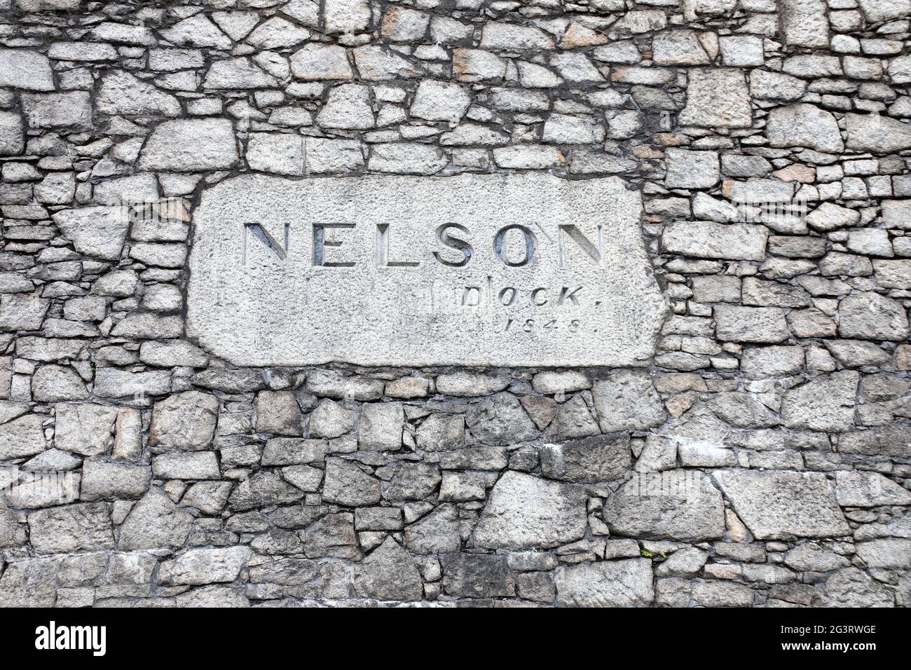 Nelson Dock 1848 sign in Liverpool Stock Photo