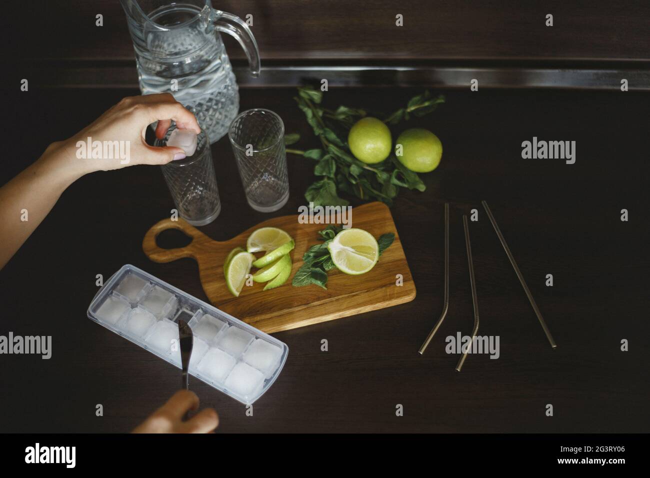 https://c8.alamy.com/comp/2G3RY06/top-view-of-womans-hand-puts-an-ice-cube-in-a-glass-for-mojito-2G3RY06.jpg