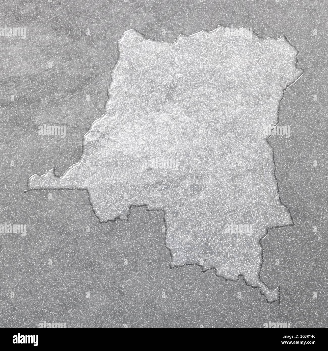 Map of Democratic Republic Congo, silver background, map background ...