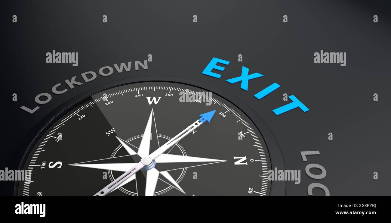 Compass Exit Lockdown Stock Photo Alamy