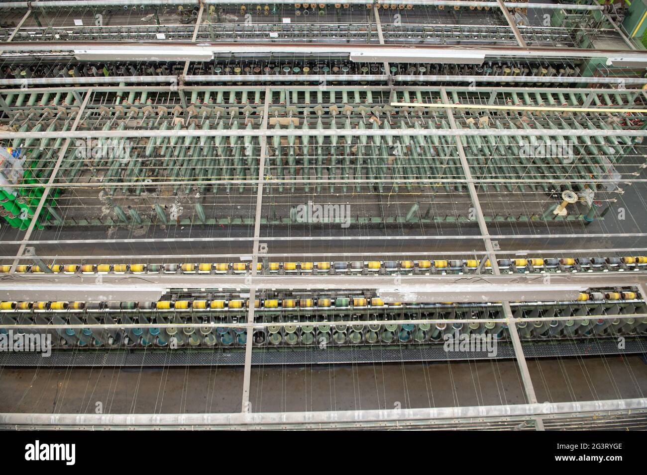 Production of nylon thread in a factory Stock Photo