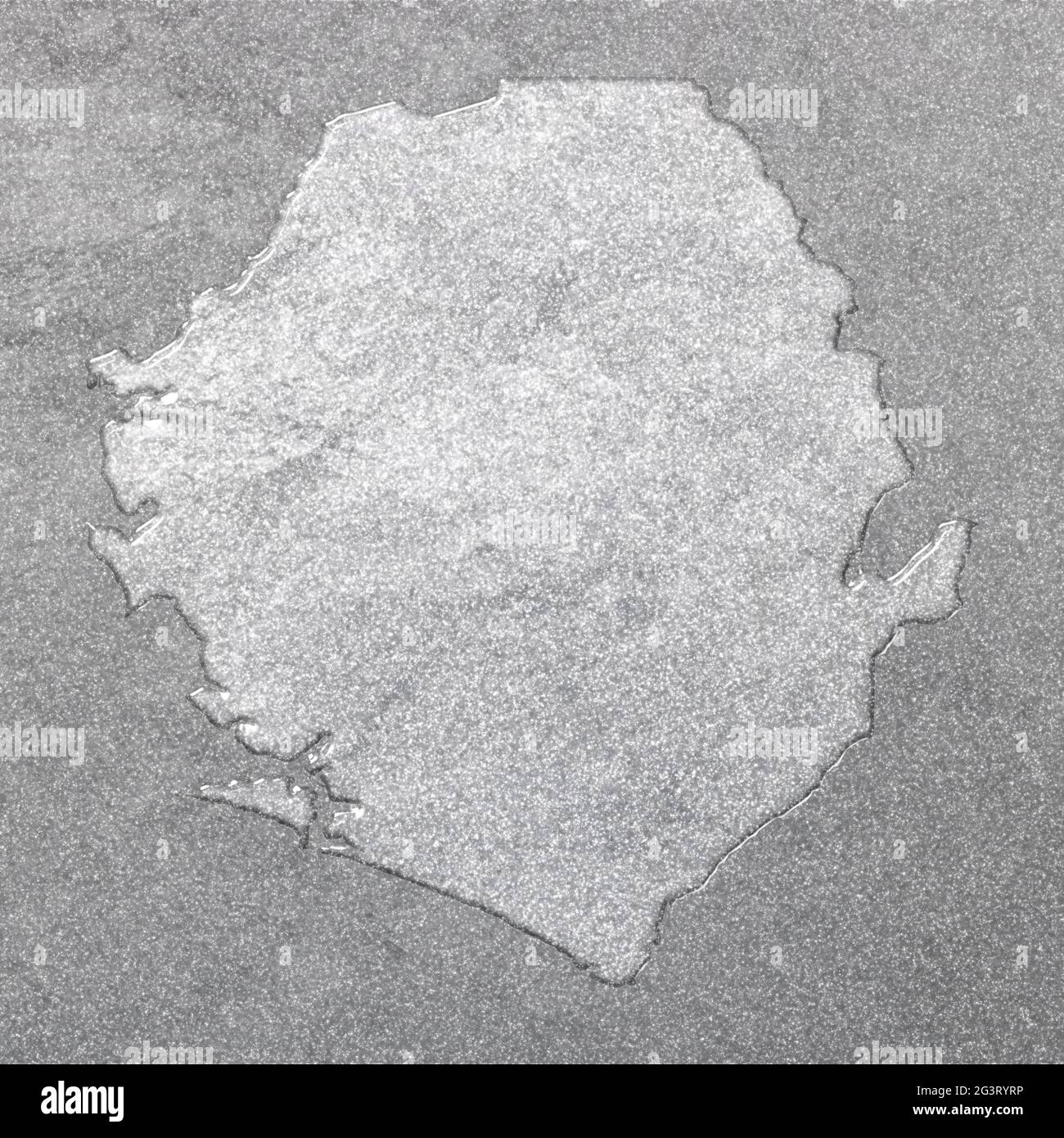 Map of Sierra Leone, silver background, map background Stock Photo - Alamy