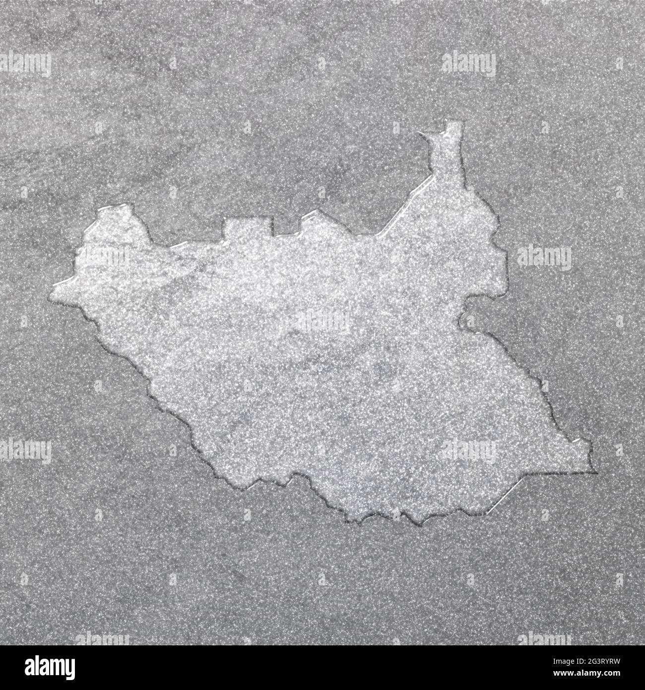 Map of South Sudan, silver background, map background Stock Photo - Alamy