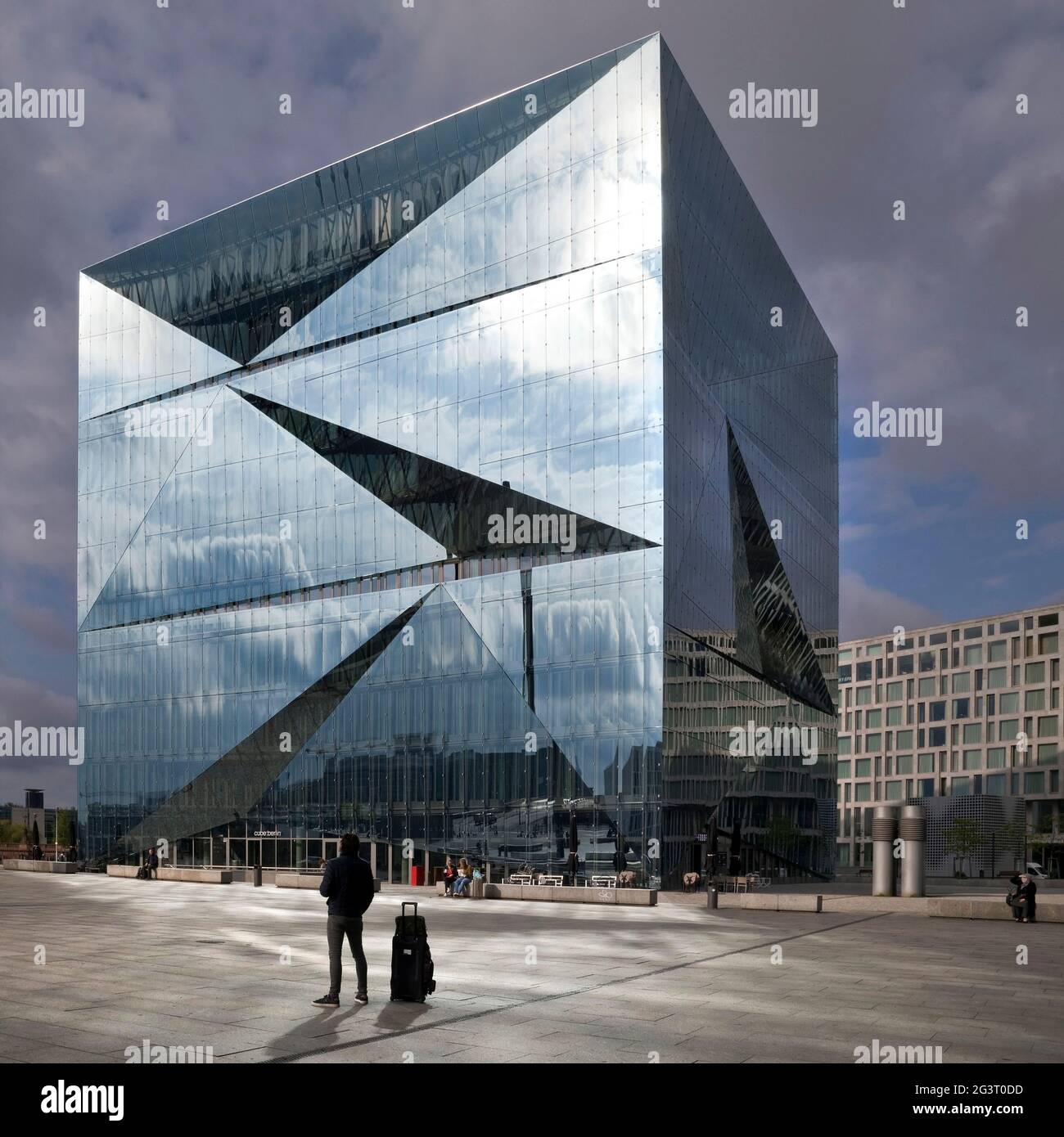 Cube Berlin, cubical office building on Washington Square, Germany, Berlin Stock Photo