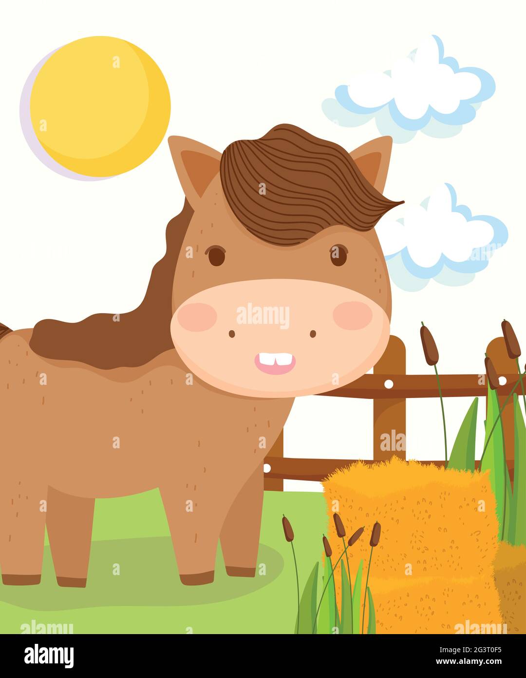 cute horse farm Stock Vector Image & Art - Alamy