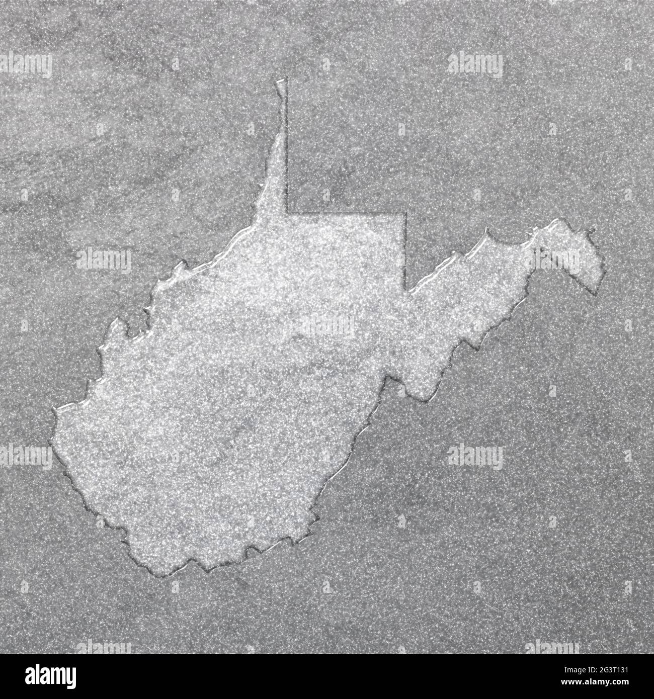 Map of West Virginia, silver background, map background Stock Photo Alamy
