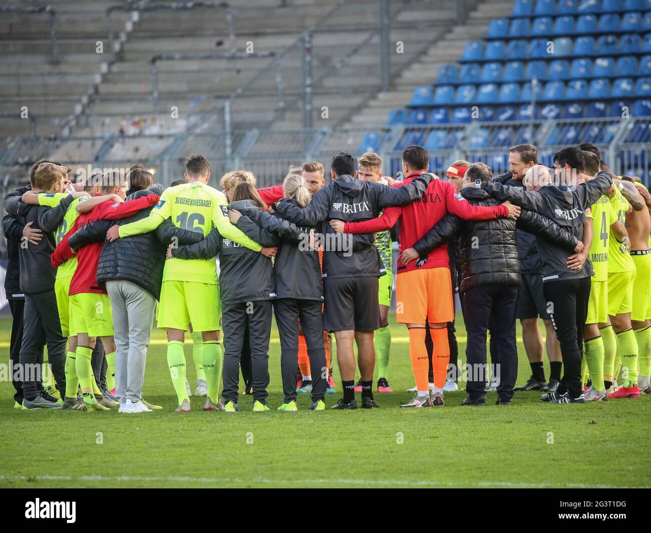 Team meeting SV Wehen Wiesbaden DFB 3rd league season 2020-21 Stock Photo