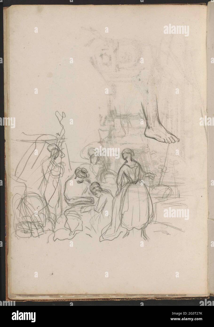 Study sheet with figures and feet. Leaf 17 Verso from a sketchbook with