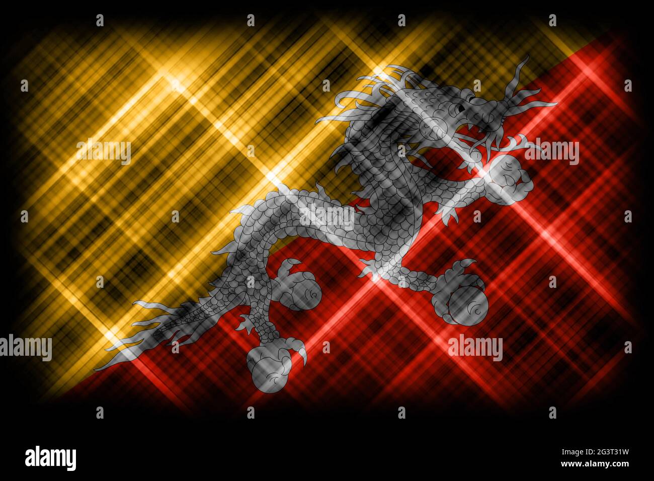 Bhutan flag, national flag, modern flag background Stock Photo - Alamy