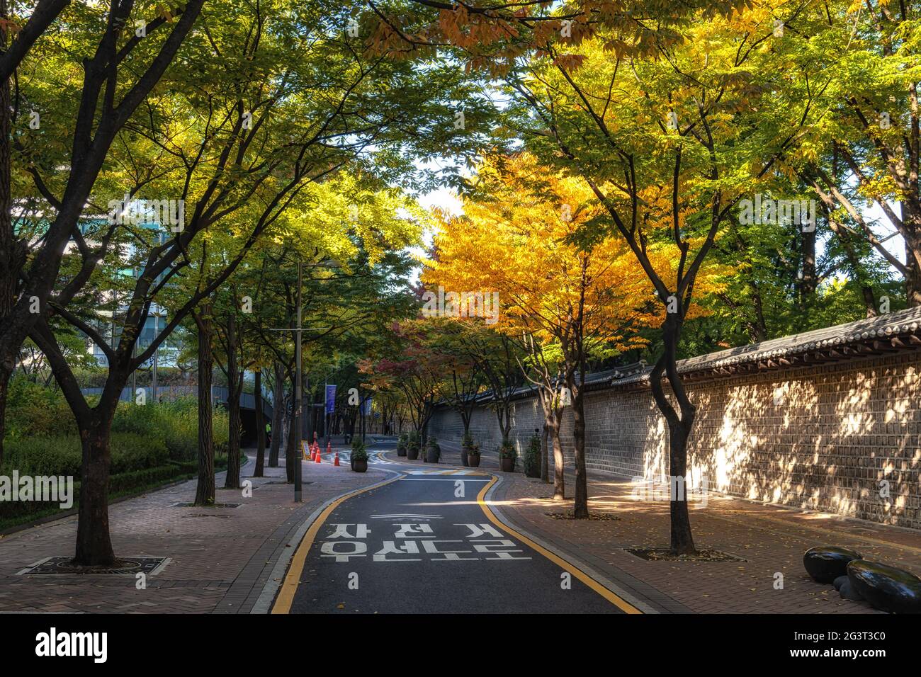 Deoksugung doldam gil road Stock Photo