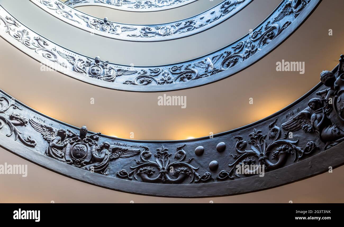 The famous spiral staircase in Vatican Museum Rome, Italy Stock Photo