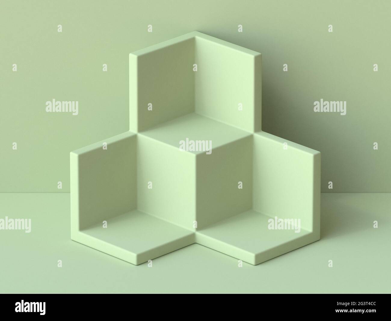 Abstract mock up cubes shelf 3D Stock Photo Alamy