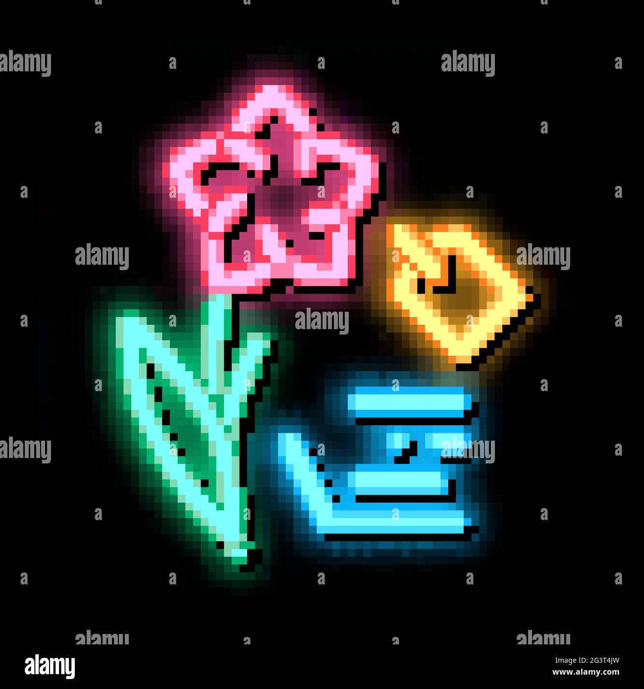 flower label price neon glow icon illustration Stock Vector Image & Art ...