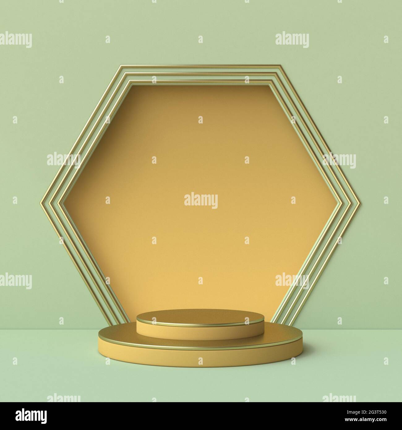 Mock up podium for product presentation hexagonal niche 3D Stock Photo ...