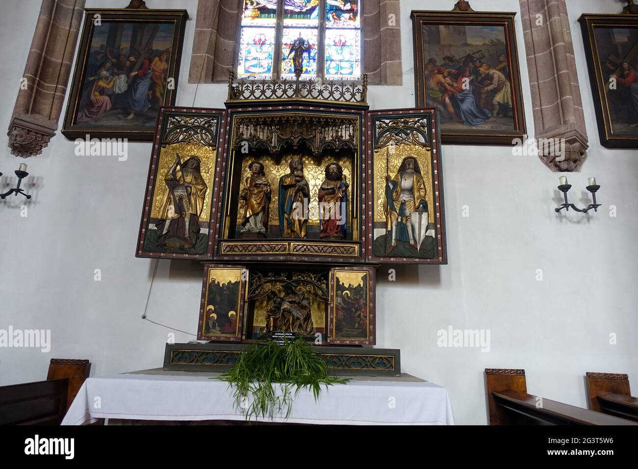 Interior view of the Catholic parish church of St. Nicholas Stock Photo ...