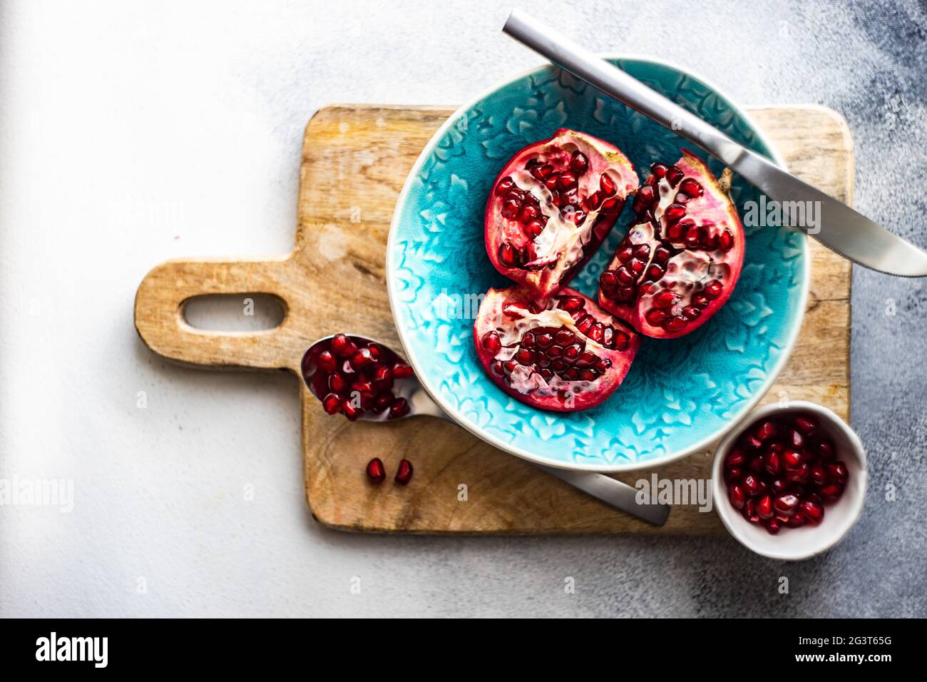 Organic pomegranate fruits Stock Photo