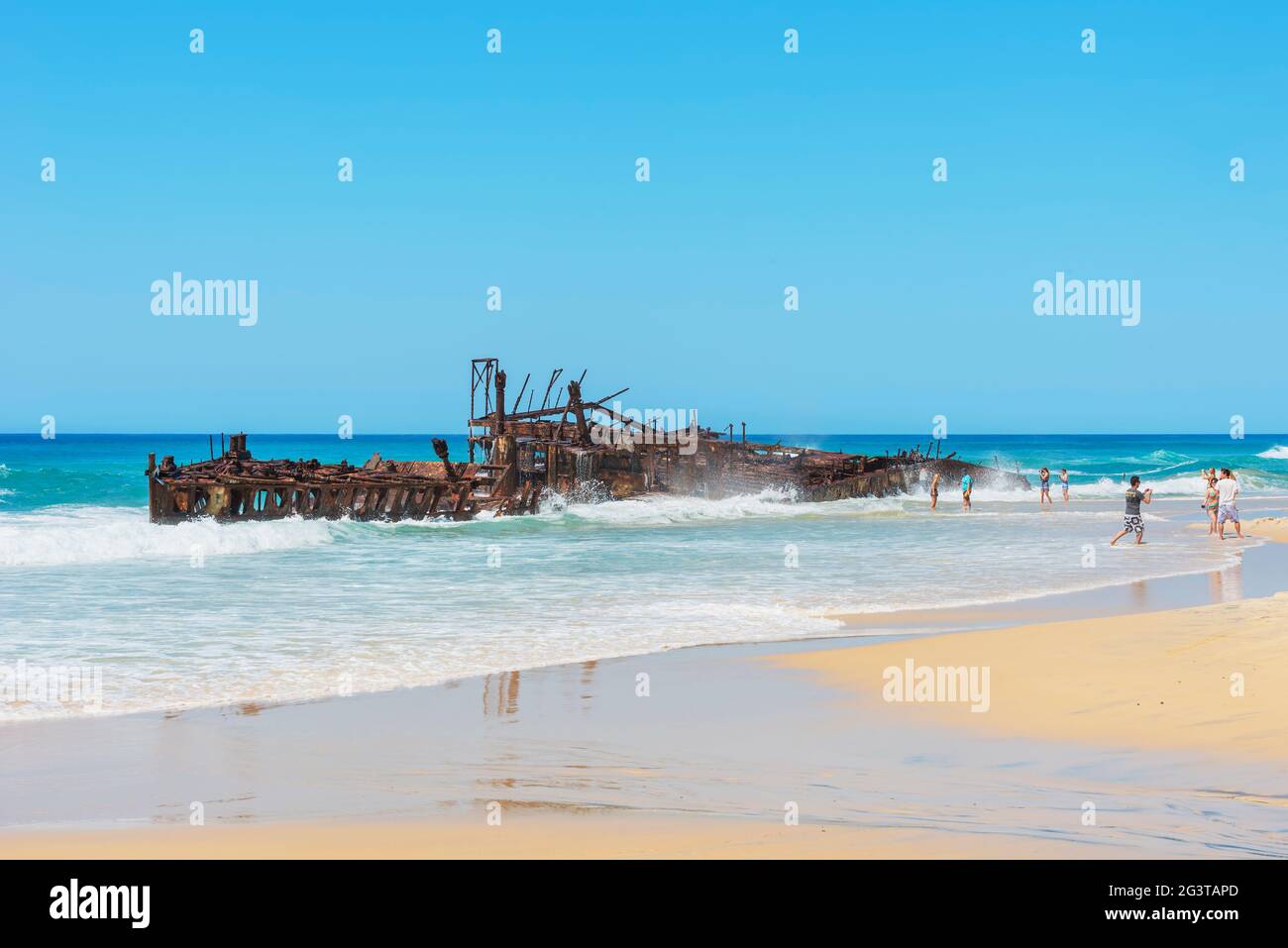Maheno Shipwreck, Fraser Island, Queensland, Australia, Stock Photo