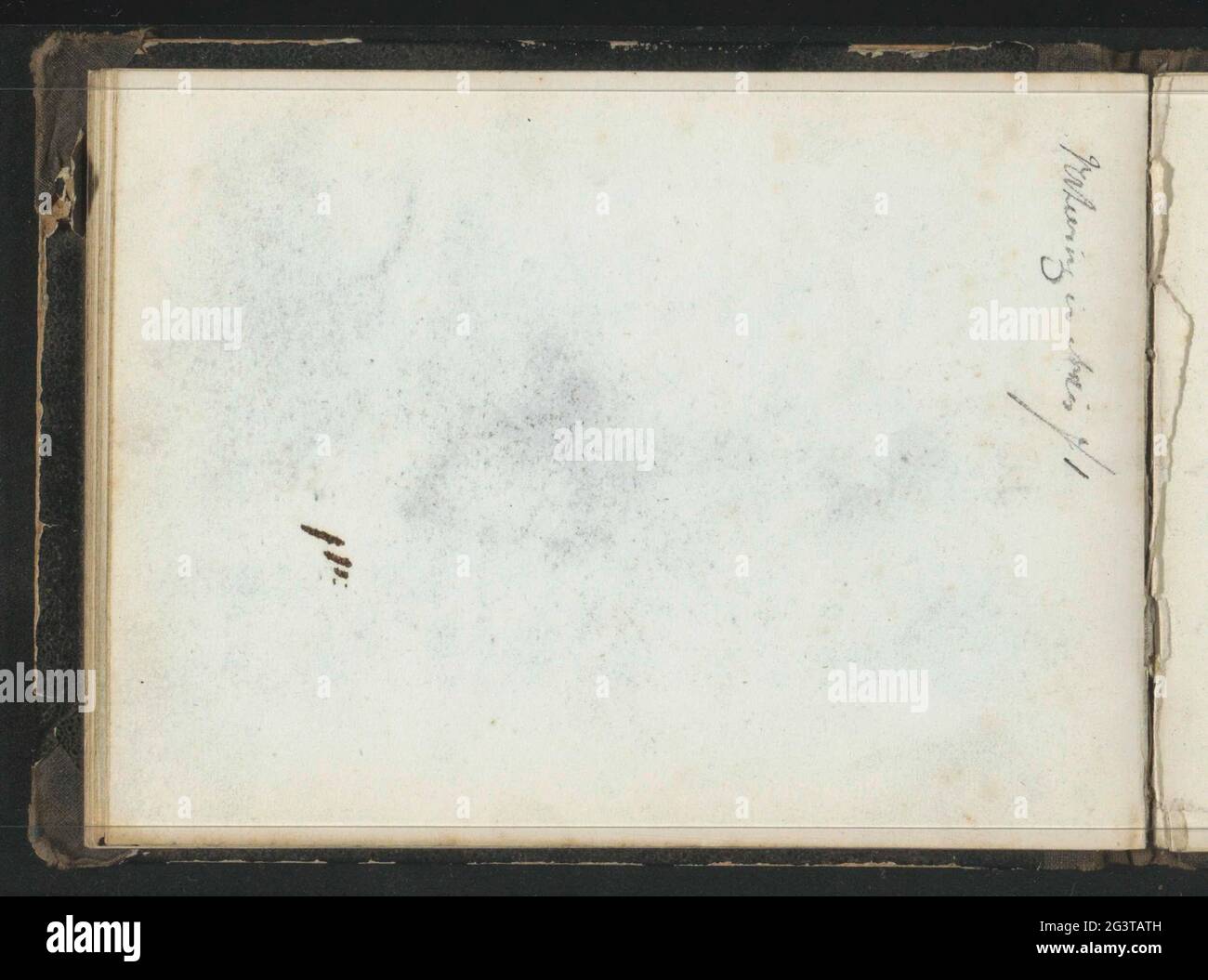 Note. Leaf 12 Verso from a sketchbook with 27 sheets. Stock Photo