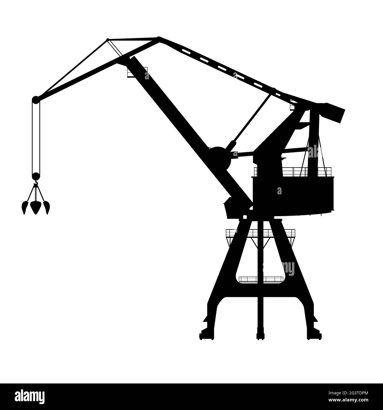 Silhouette of a crane isolated on a white background. Vector ...