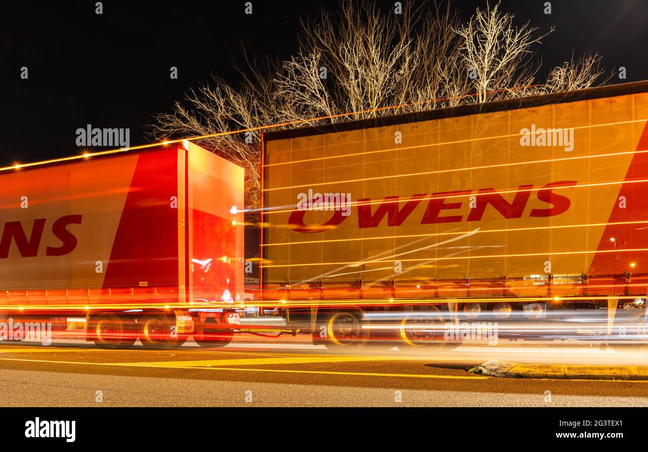 Palmerston North, New Zealand, 11.06.2021. Large transport truck at