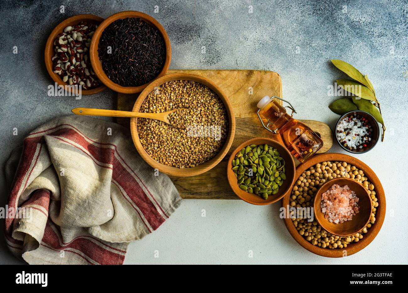 Raw ingredients for cooking healthy food Stock Photo