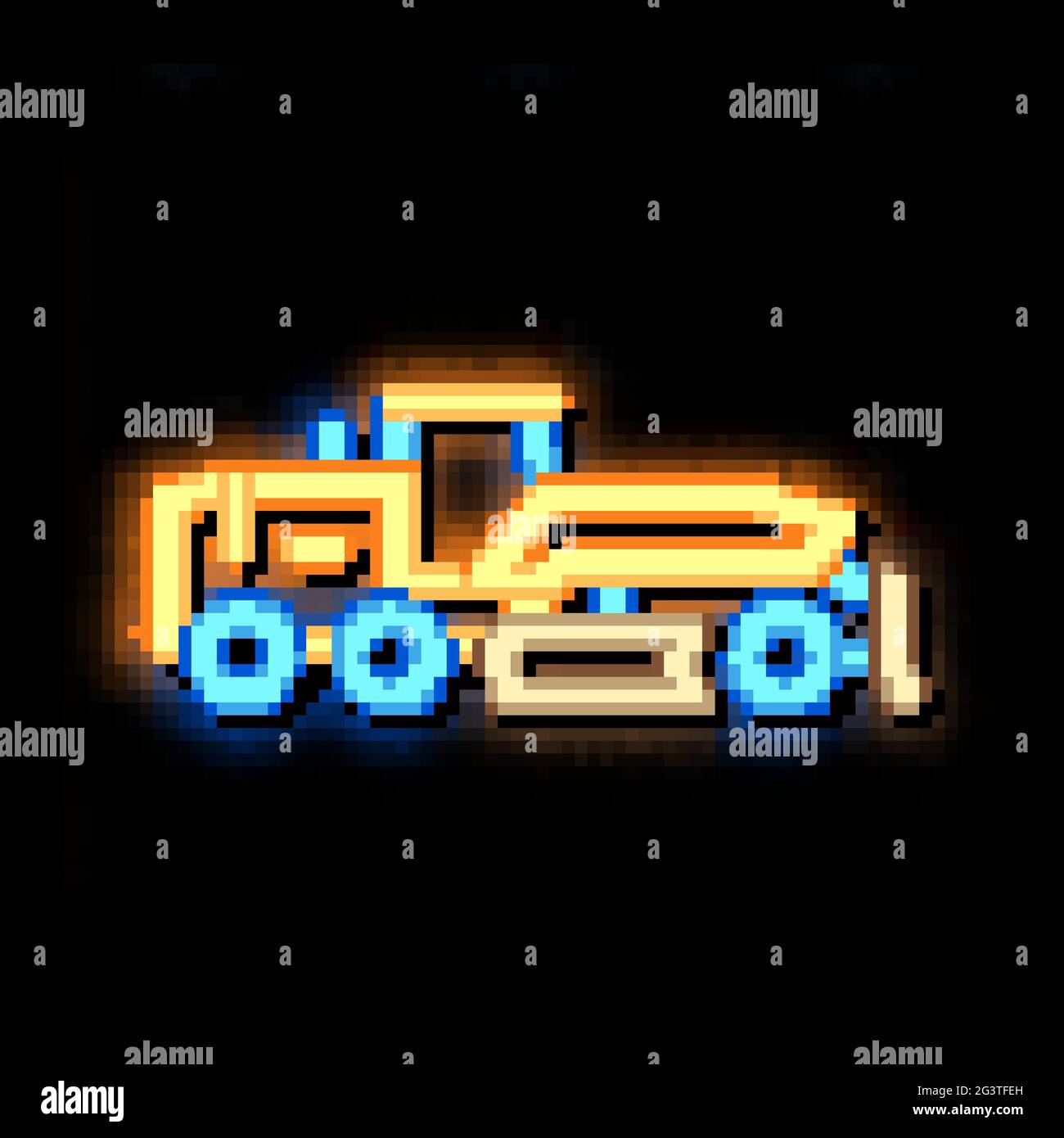 road repair tractor neon glow icon illustration Stock Vector Image ...