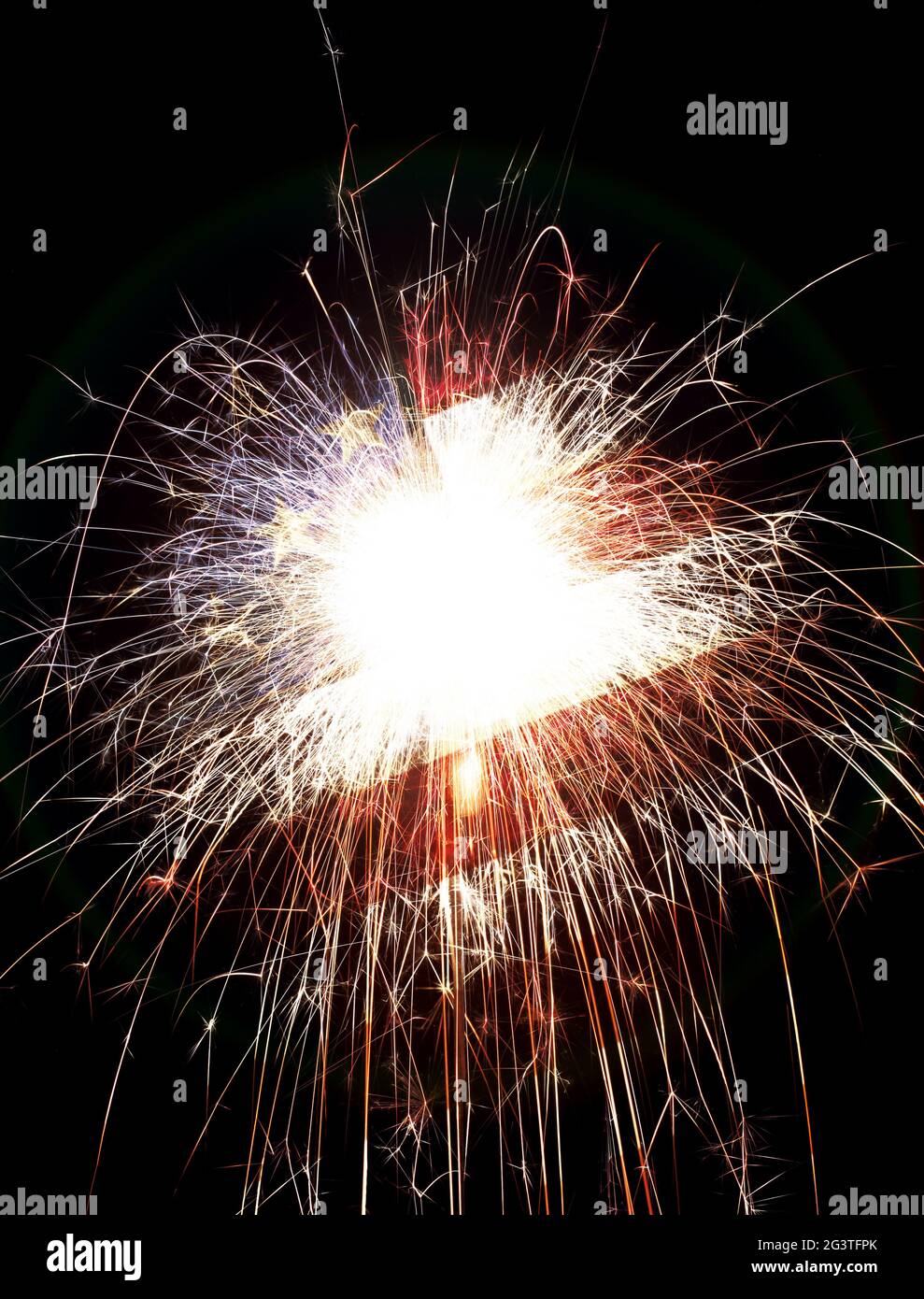 USA American flag lit up by sparklers for 4th of July celebrations ...