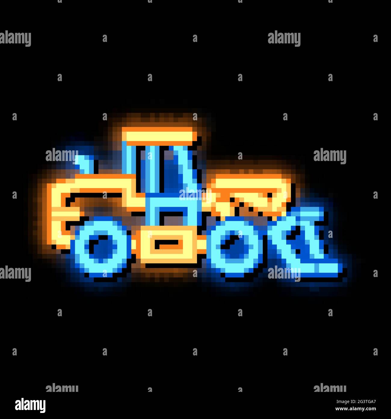 road repair machine neon glow icon illustration Stock Vector Image ...
