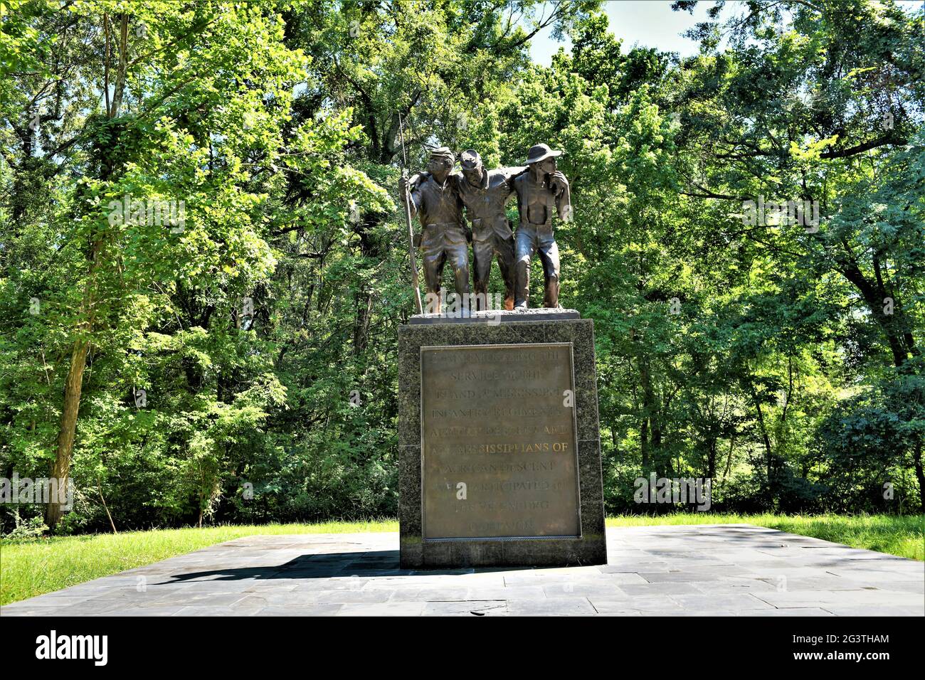 Monument in honor of the 1st and 3rd Mississippi Infantry Regiments in the Vicksburg National Military Park. Stock Photo