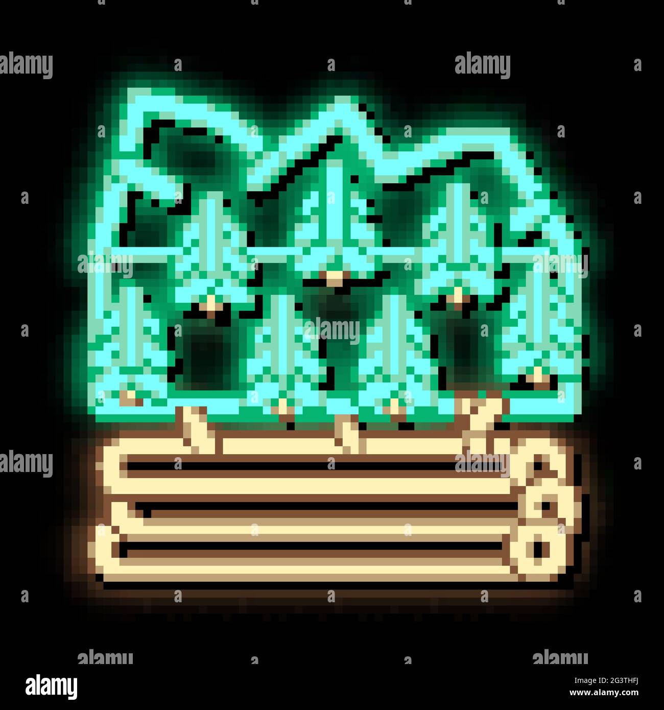 logging forest neon glow icon illustration Stock Vector